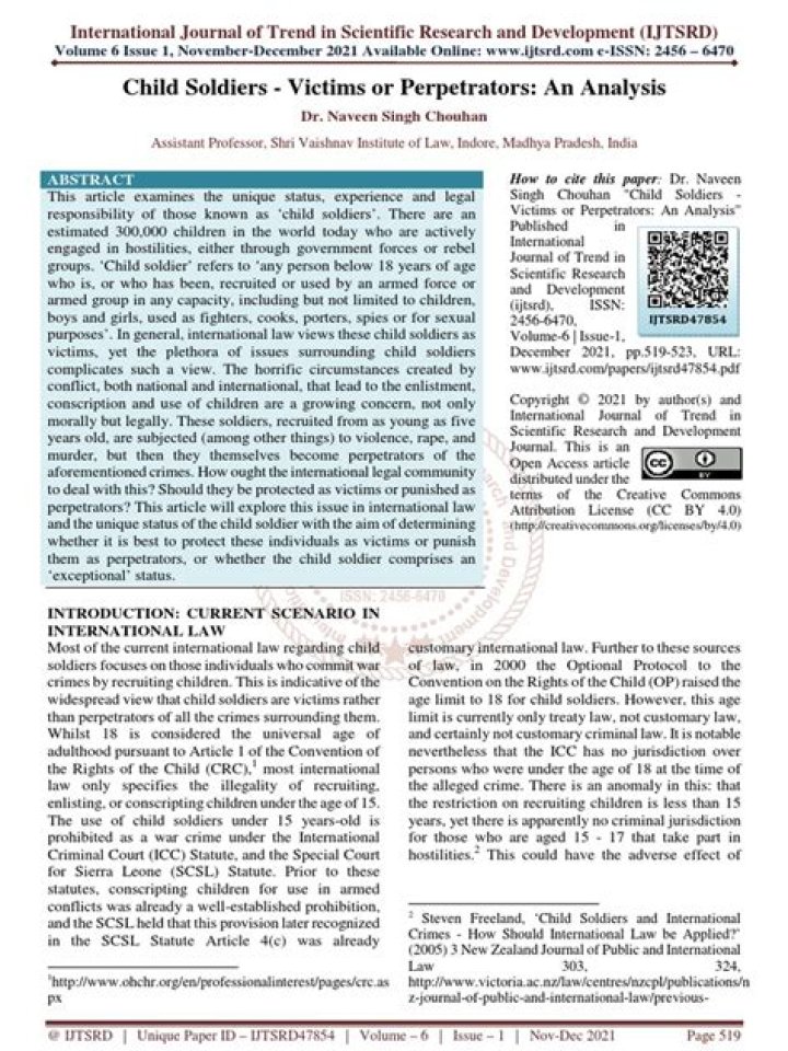 Are child soldiers victims or perpetrators?