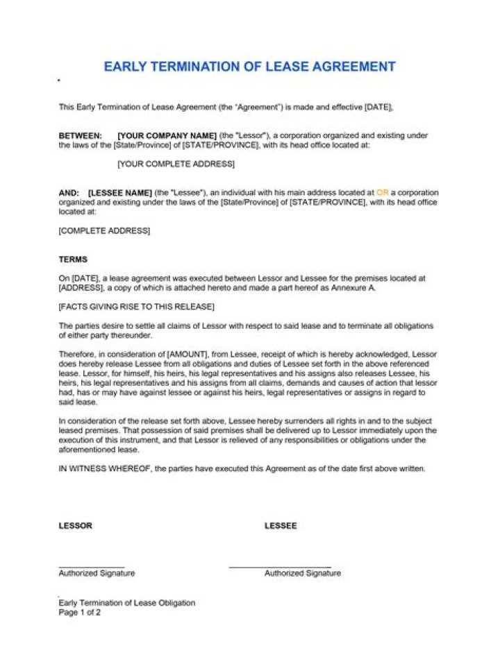 Can lessor cancel lease?