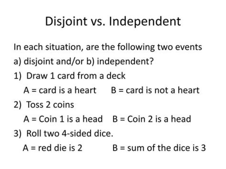 Does disjoint mean independent?