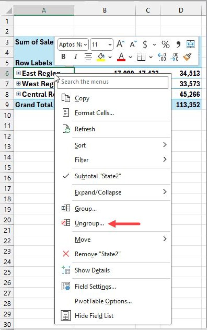 How to remove groupings in excel?