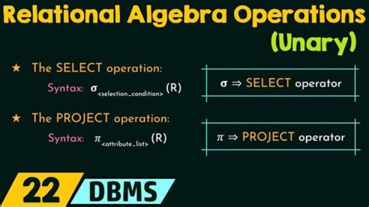 In context with relational algebra which of the following are unary?