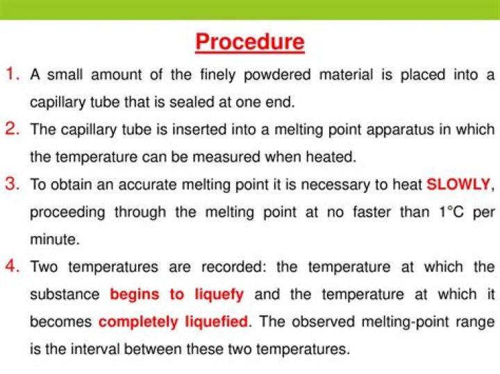 Should the melting point sample be finely powdered?
