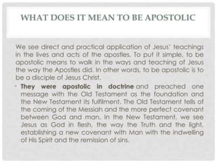 What does apostolic mean?