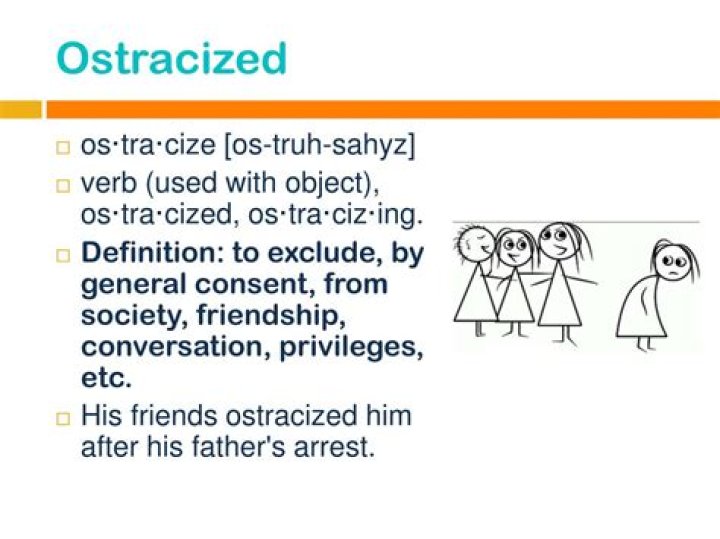 What does ostracized in a sentence?