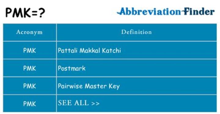 What does pmk mean?