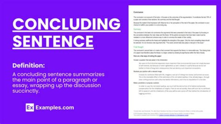 What is an example of a concluding sentence?