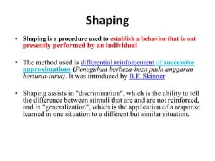 What is shaping by successive approximations?
