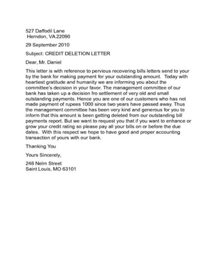 Whats a deletion letter?