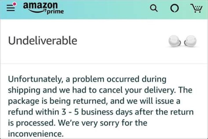 When a package says undeliverable?
