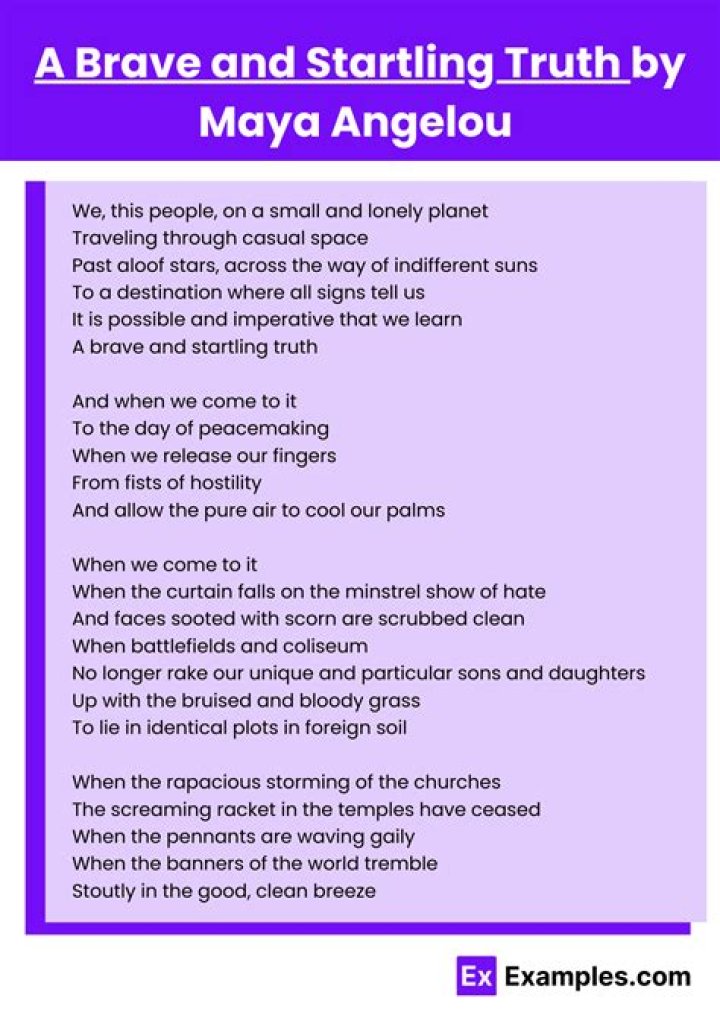 When was a brave and startling truth written?