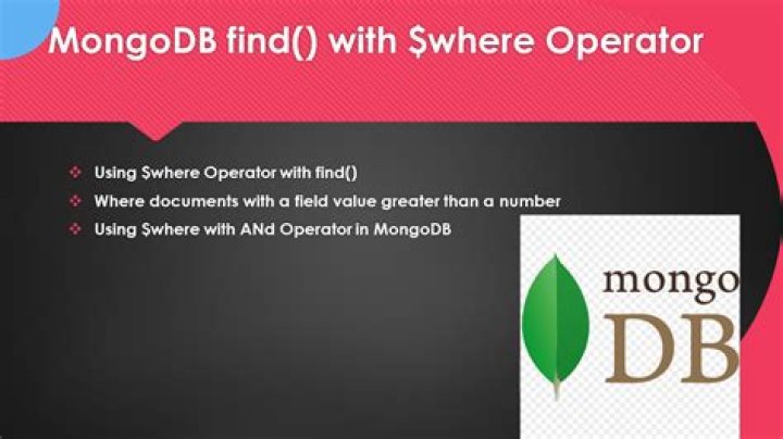Where operator in mongodb?