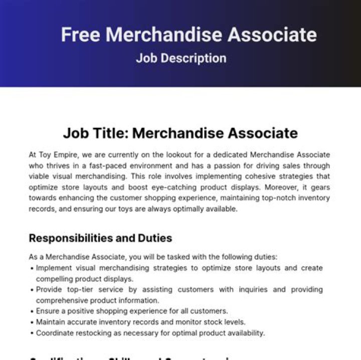Who is merchandise associate?