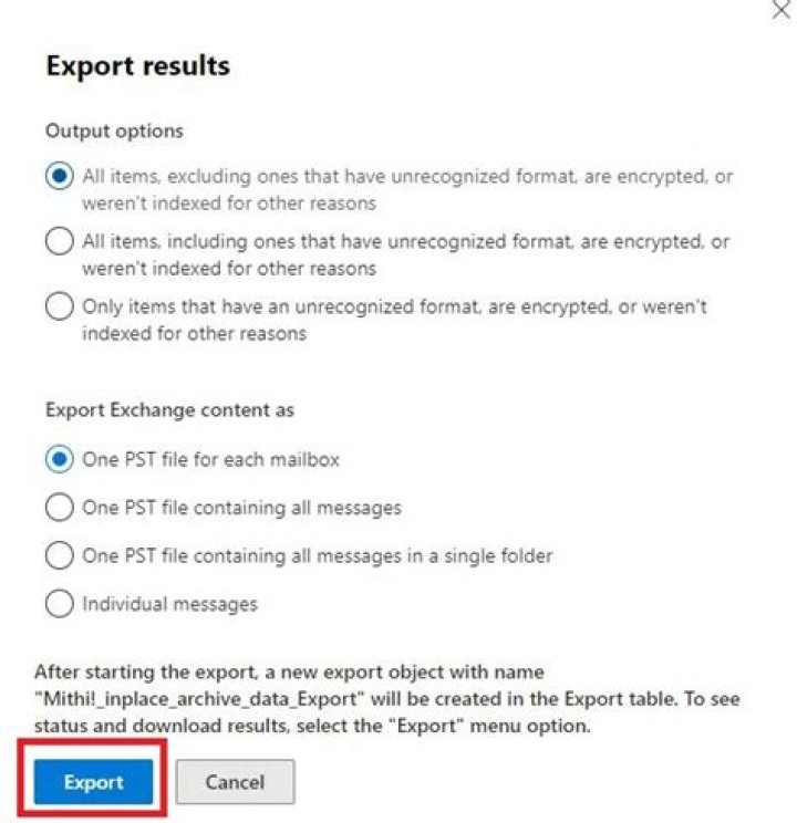 Will exporting pst delete them?